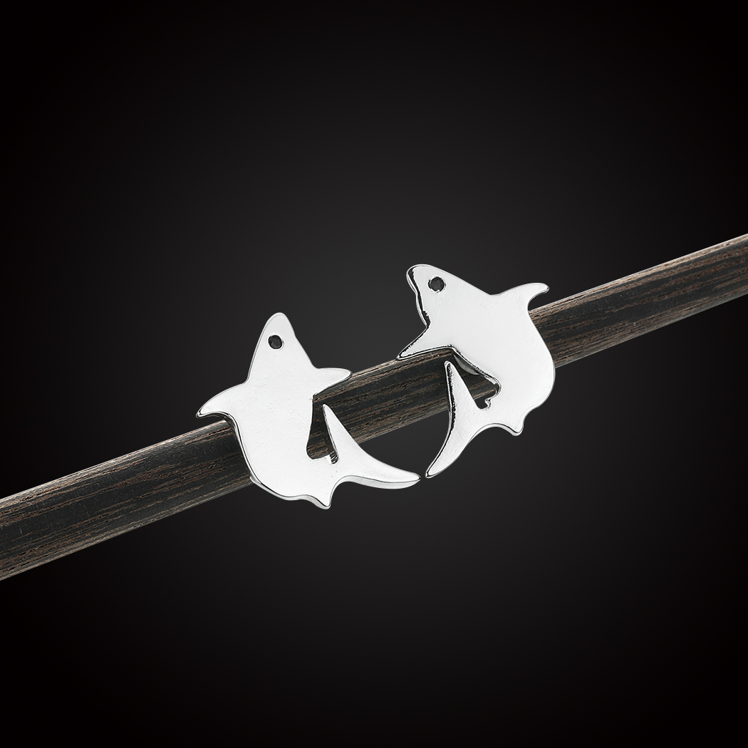 Stainless Steel Stud Shark Earrings