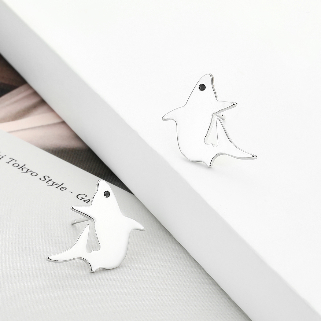Stainless Steel Stud Shark Earrings