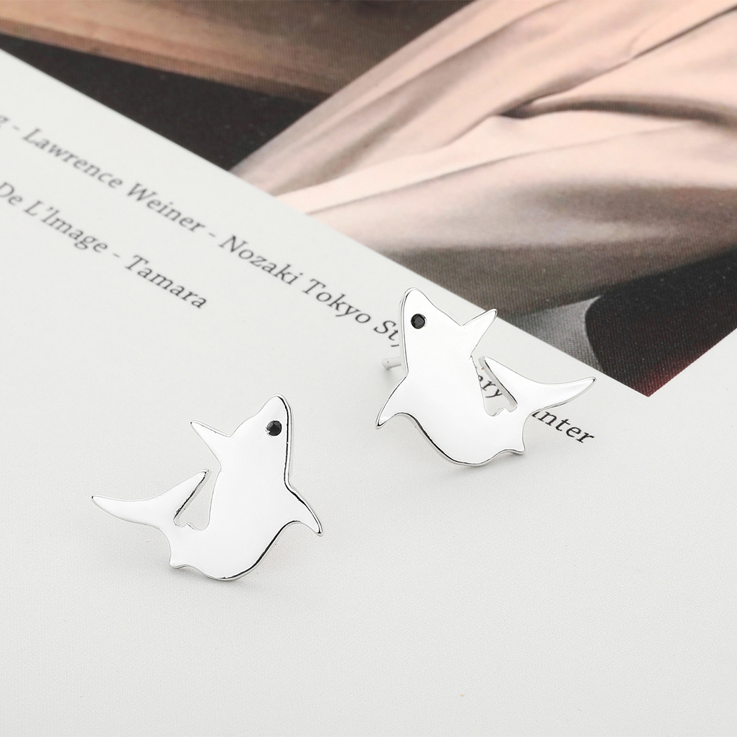 Stainless Steel Stud Shark Earrings