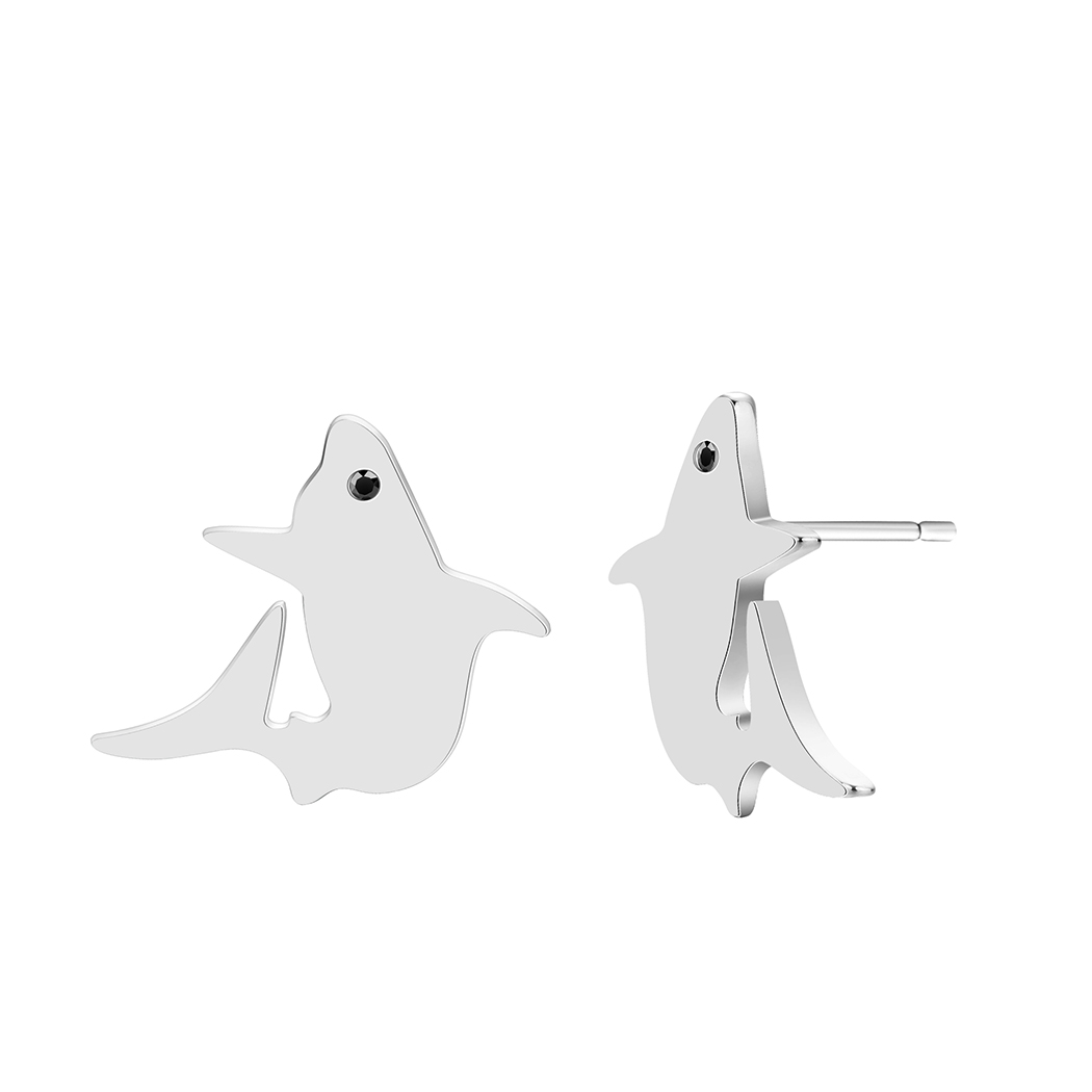 Stainless Steel Stud Shark Earrings