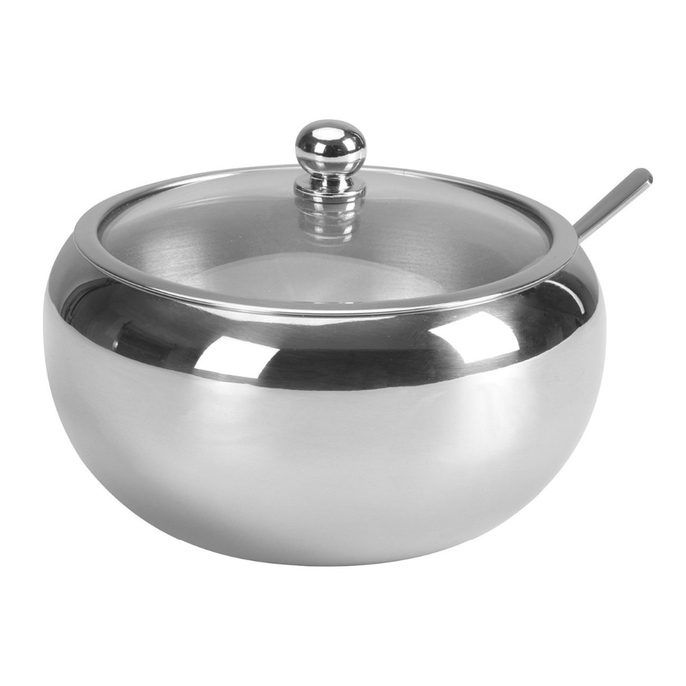 Stainless Steel Sugar Bowl with Scoop Stainless Steel Sugar Bowl with Scoop