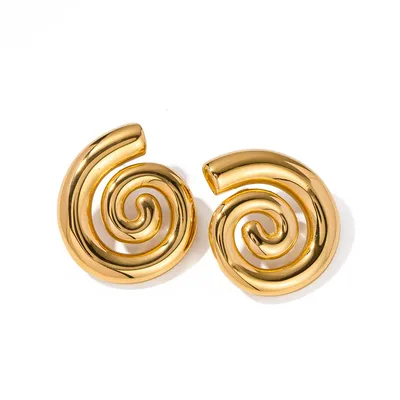 Stainless Steel Swirl Earrings