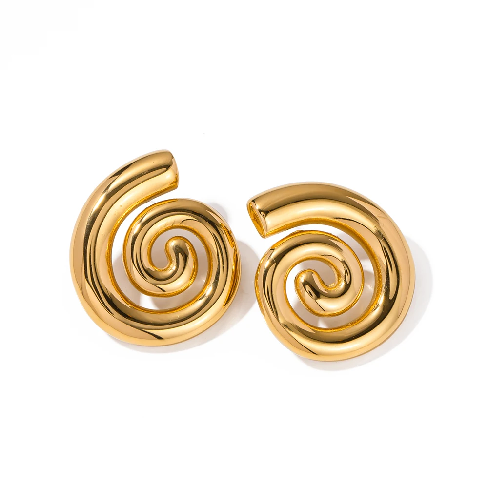 Stainless Steel Swirl Earrings