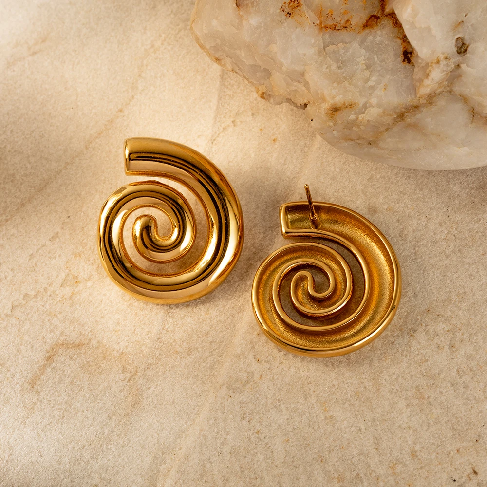 Stainless Steel Swirl Earrings