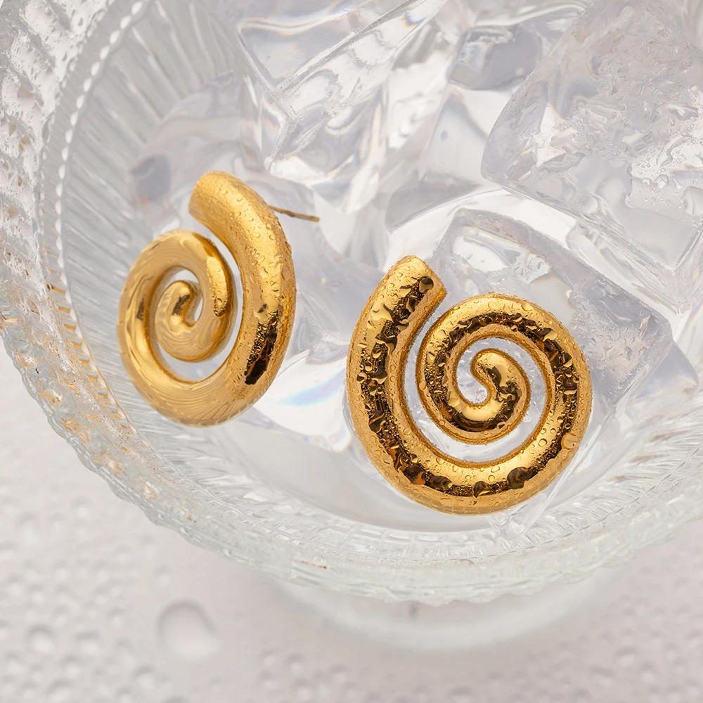 Stainless Steel Swirl Earrings