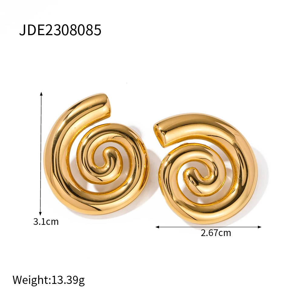 Stainless Steel Swirl Earrings