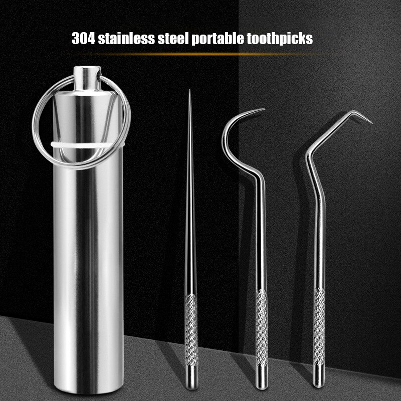 Stainless Steel Toothpicks with Case