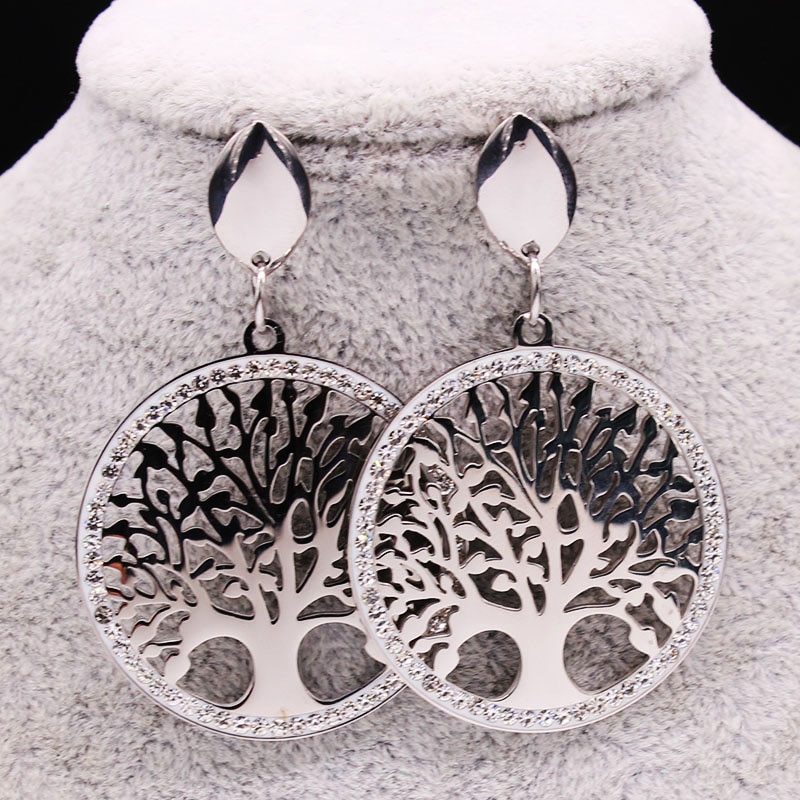 Stainless Steel Tree of Life Earrings