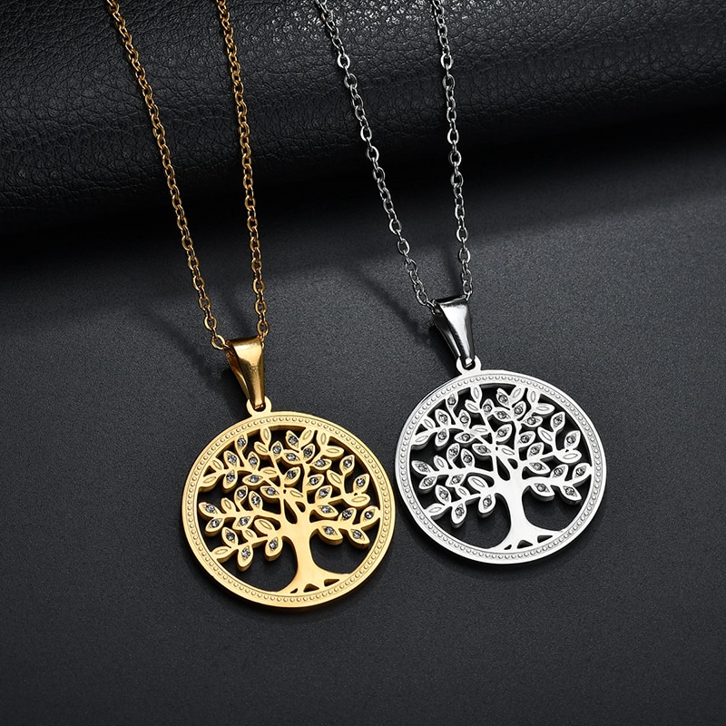 Stainless Steel Tree of Life Necklace