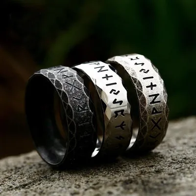 Stainless Steel Viking Wedding Ring