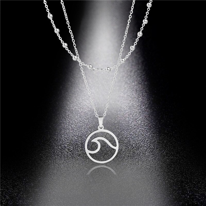 Stainless Steel Wave Necklace