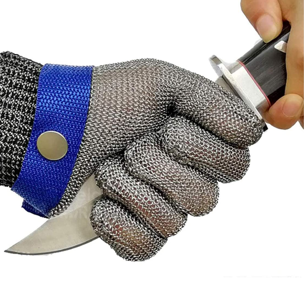 Stainless Steel Wire Cut Resistant Gloves Anti Cut Woven Safety Working Gloves Cutting Fish Killing Metal Iron Kitchen