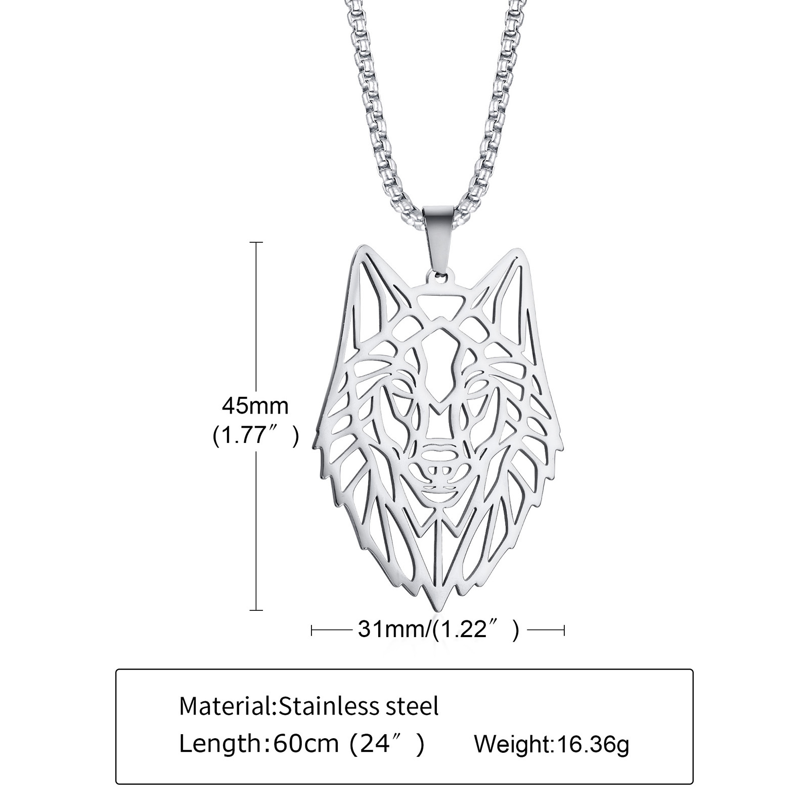 Stainless Steel Wolf Head Necklace Stainless Steel Wolf Head Necklace