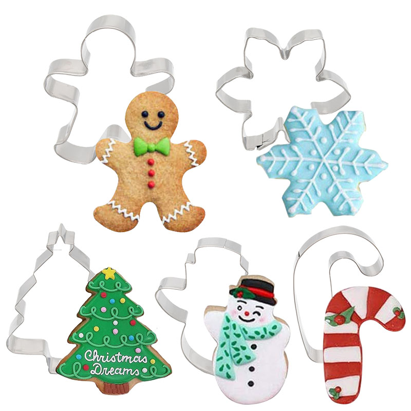Stainless Steel Xmas Cookie Cutters (5Pcs)