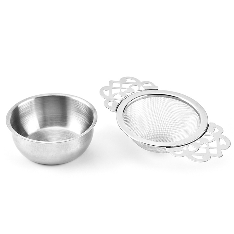 Stainless Tea Strainer with Drip Bowl Stainless Tea Strainer with Drip Bowl
