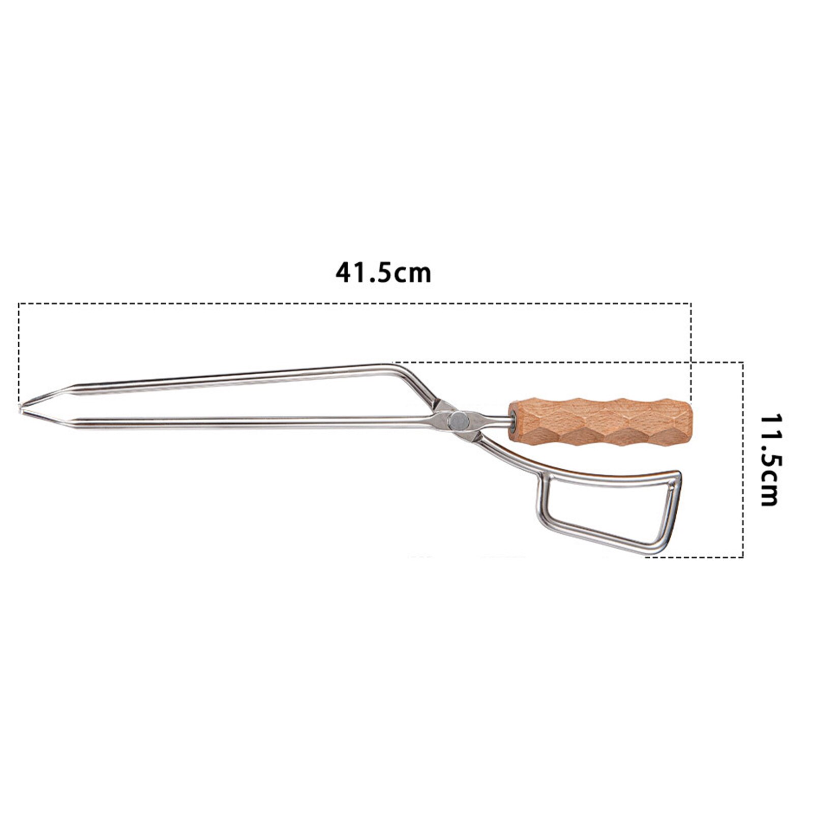 Stainless Wooden Handle Fire Pit Tongs