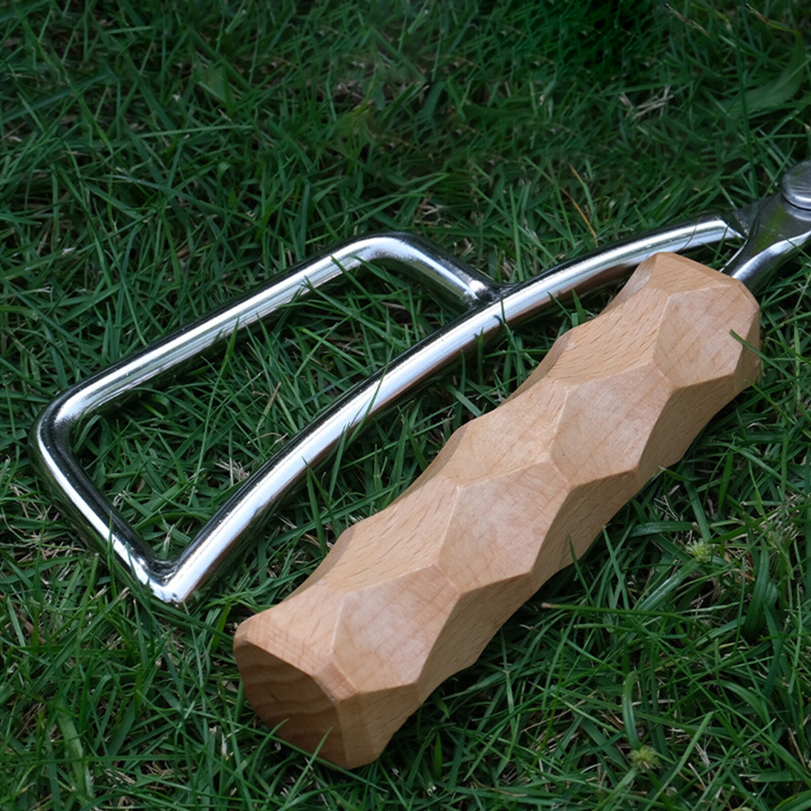 Stainless Wooden Handle Fire Pit Tongs