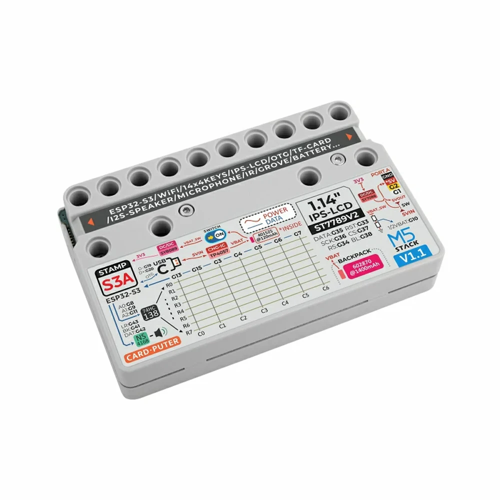 StampS3A Development Board ESP32-S3 Portable Computer 1.14 Inch Screen 56Key Keyboard Card Microcontrolle StampS3A Development Board ESP32-S3 Portable Computer 1.14 Inch Screen 56Key Keyboard Card Microcontrolle
