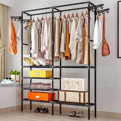 Standing Clothes Rack Storage Organizer