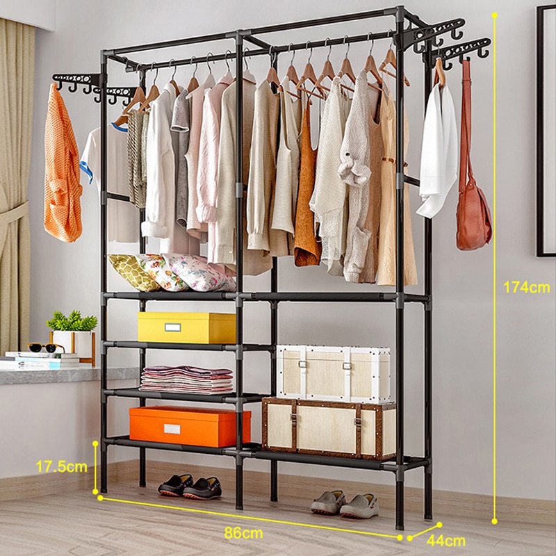 Standing Clothes Rack Storage Organizer