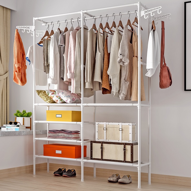 Standing Clothes Rack Storage Organizer