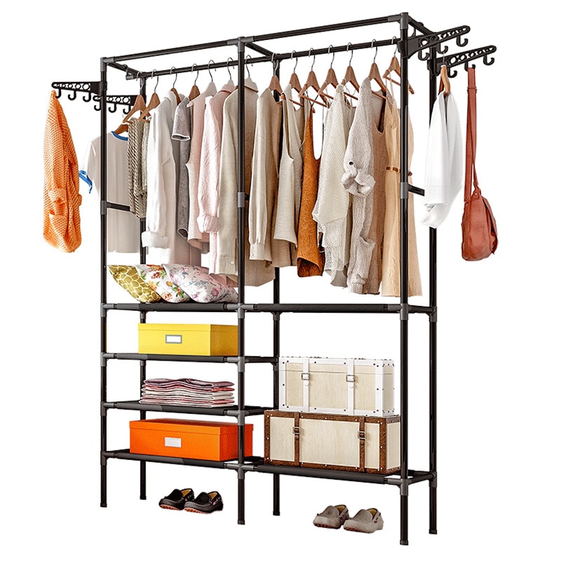 Standing Clothes Rack Storage Organizer