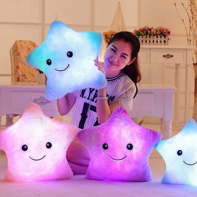 Star Pillow Cute Light Up Plush Pillow