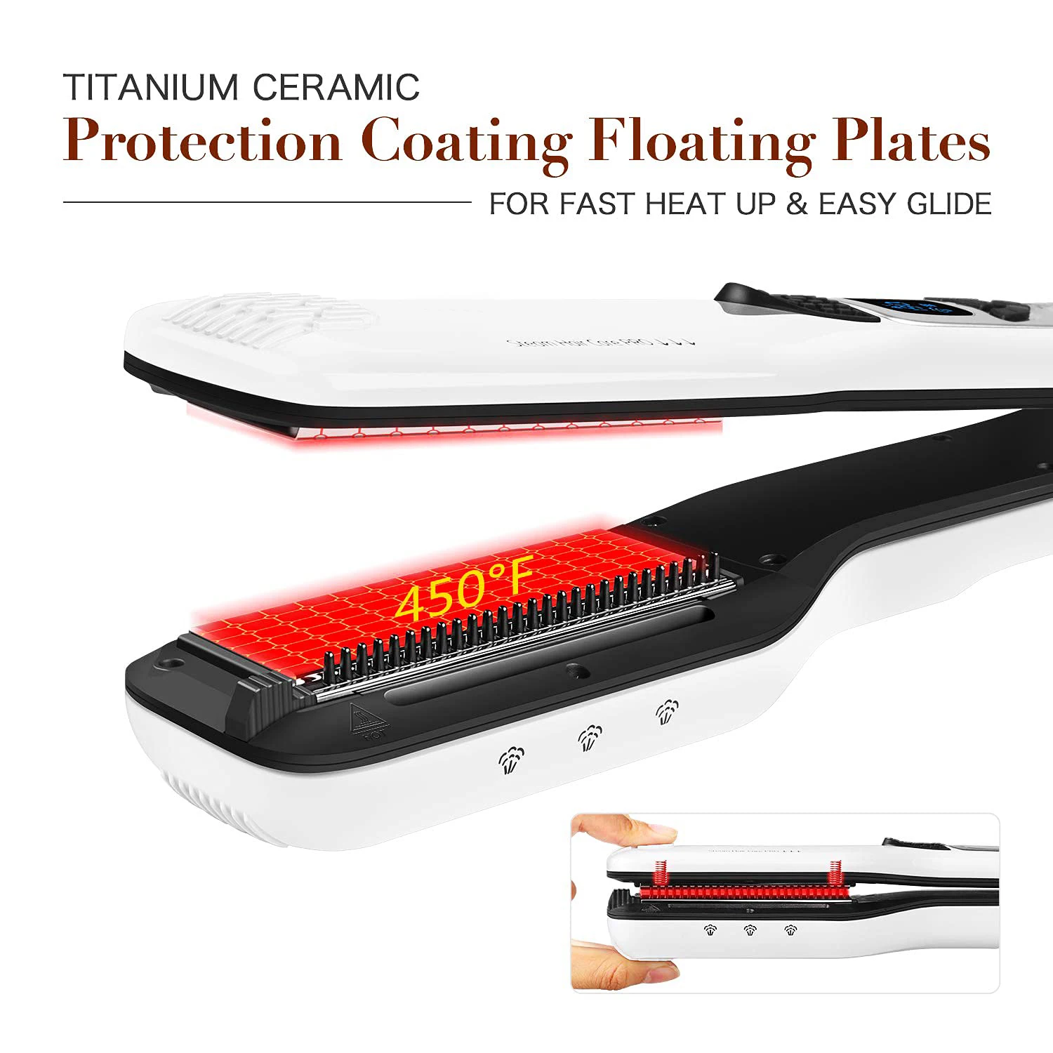 Steam Hair Straightener Brush Ceramic Flat Iron Professional Hair Straightening Iron Comb Electric Hair Crimper Heating Steam Hair Straightener Brush Ceramic Flat Iron Professional Hair Straightening Iron Comb Electric Hair Crimper Heating