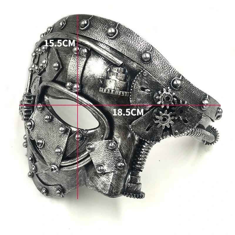 Steampunk Phantom Masquerade Cosplay Medieval Retro Mask Ball Half Face Men Punk Costume Halloween Party Costume Props Steampunk Phantom Masquerade Cosplay Medieval Retro Mask Ball Half Face Men Punk Costume Halloween Party Costume Props
