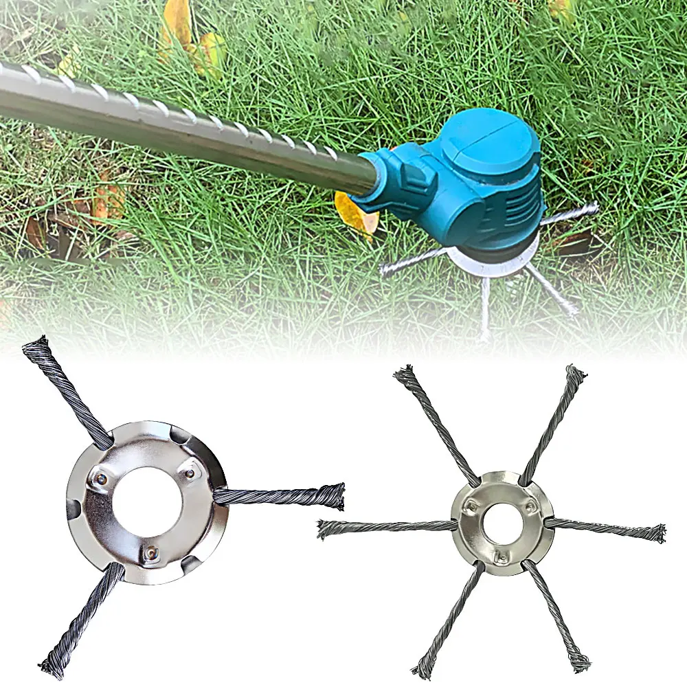 Steel Wire Grass Trimmer Head Universal Weed Brush Fit Electric Lawnmower Brush cutter Removal Moss Rust