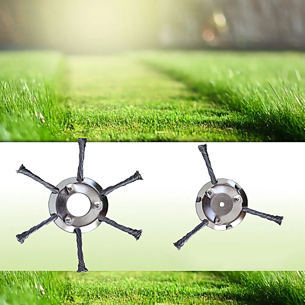 Steel Wire Grass Trimmer Head Universal Weed Brush Fit Electric Lawnmower Brush cutter Removal Moss Rust