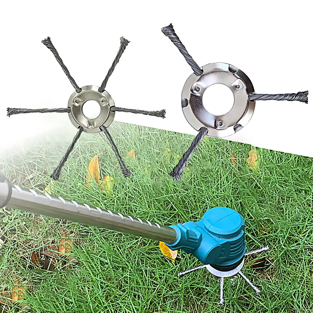 Steel Wire Grass Trimmer Head Universal Weed Brush Fit Electric Lawnmower Brush cutter Removal Moss Rust