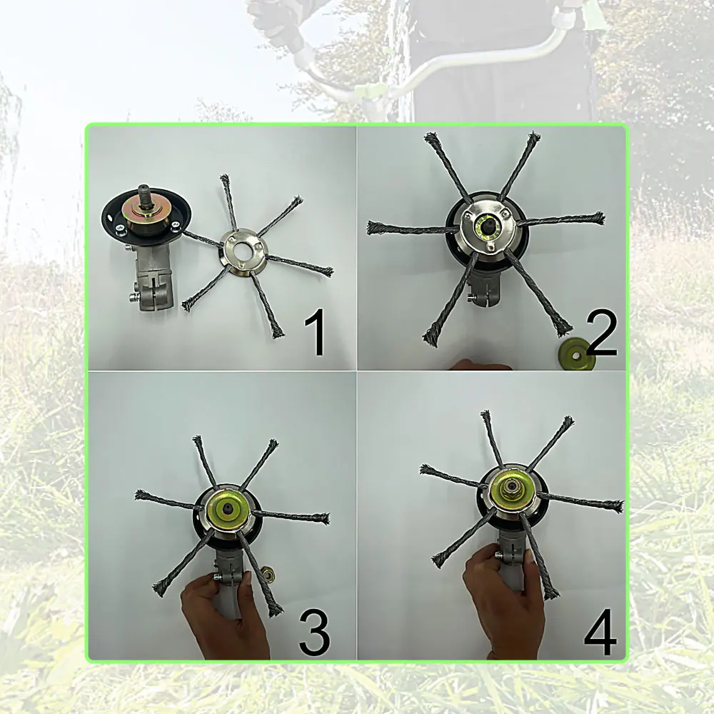 Steel Wire Grass Trimmer Head Universal Weed Brush Fit Electric Lawnmower Brush cutter Removal Moss Rust