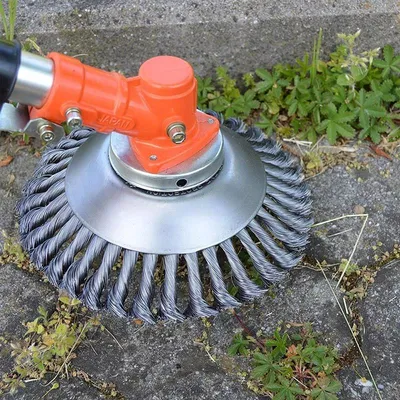 Steel Wire Wheel Garden Weed Brush Lawn Mower Grass Eater Trimmer Brush Cutter Tools Garden Grass Trimmer Head Weed
