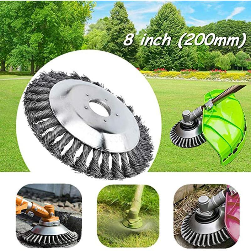 Steel Wire Wheel Garden Weed Brush Lawn Mower Grass Eater Trimmer Brush Cutter Tools Garden Grass Trimmer Head Weed
