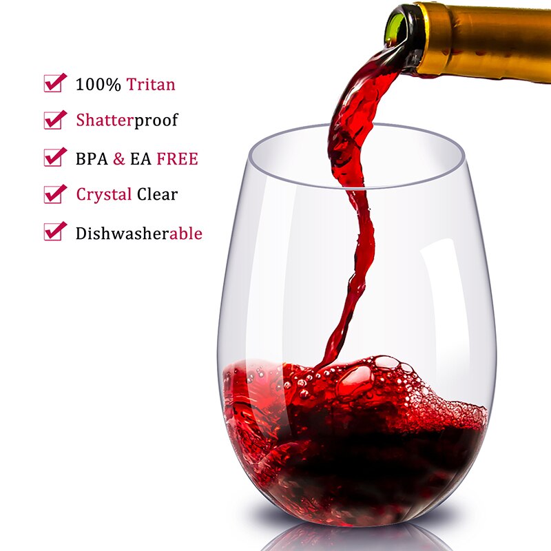 Stemless Wine Glasses 4PC Set