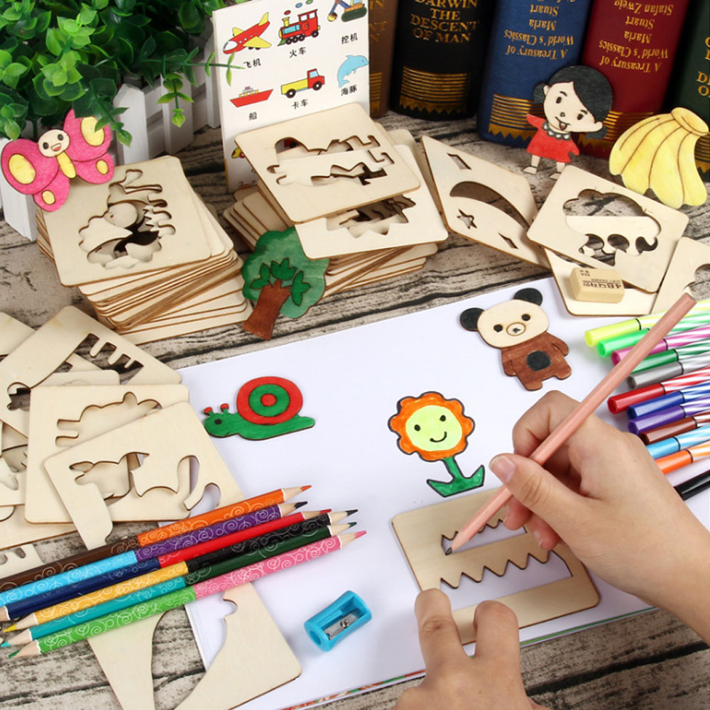 Stencil Drawing Kids Art Materials Set Stencil Drawing Kids Art Materials Set