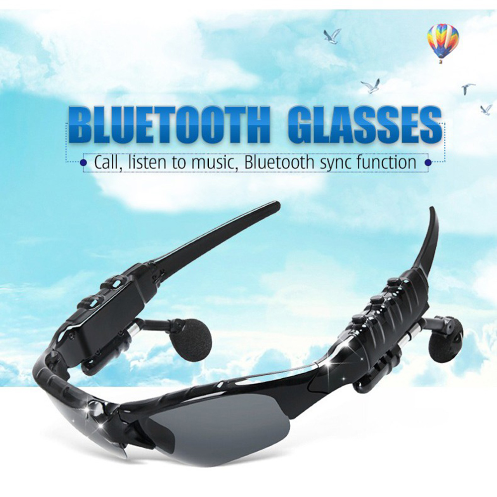 Stereo Earphones Wireless Headset with Mic Polarized Glasses Sunglasses for Driving Cycling Sports Noise Reduction