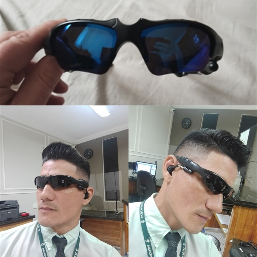 Stereo Earphones Wireless Headset with Mic Polarized Glasses Sunglasses for Driving Cycling Sports Noise Reduction