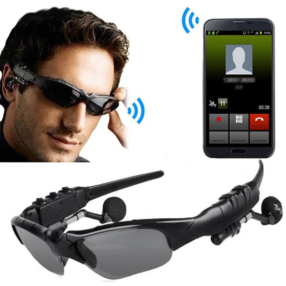 Stereo Earphones Wireless Headset with Mic Polarized Glasses Sunglasses for Driving Cycling Sports Noise Reduction