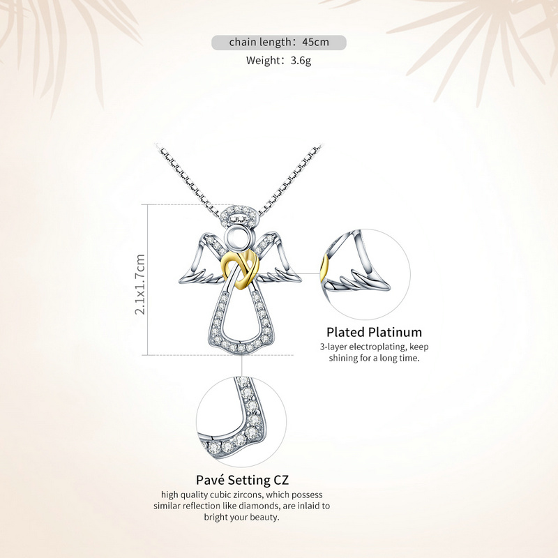 Sterling Silver Angel Pendant Necklace