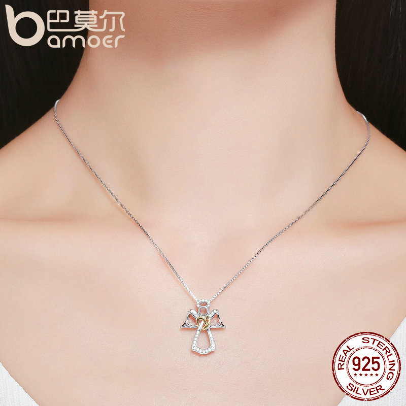 Sterling Silver Angel Pendant Necklace