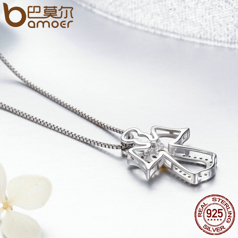 Sterling Silver Angel Pendant Necklace