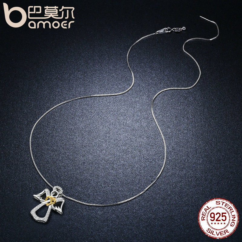 Sterling Silver Angel Pendant Necklace