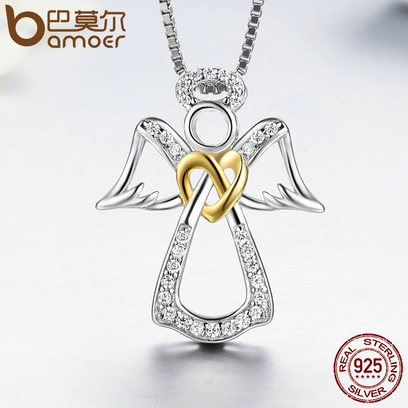 Sterling Silver Angel Pendant Necklace