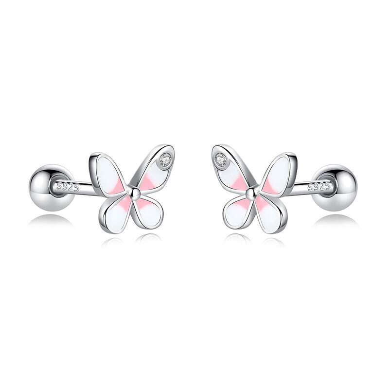 Sterling Silver Butterfly Earrings Studs