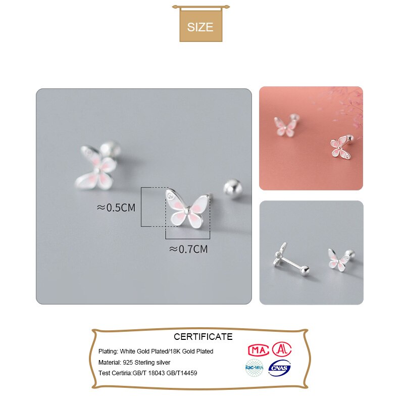 Sterling Silver Butterfly Earrings Studs Sterling Silver Butterfly Earrings Studs