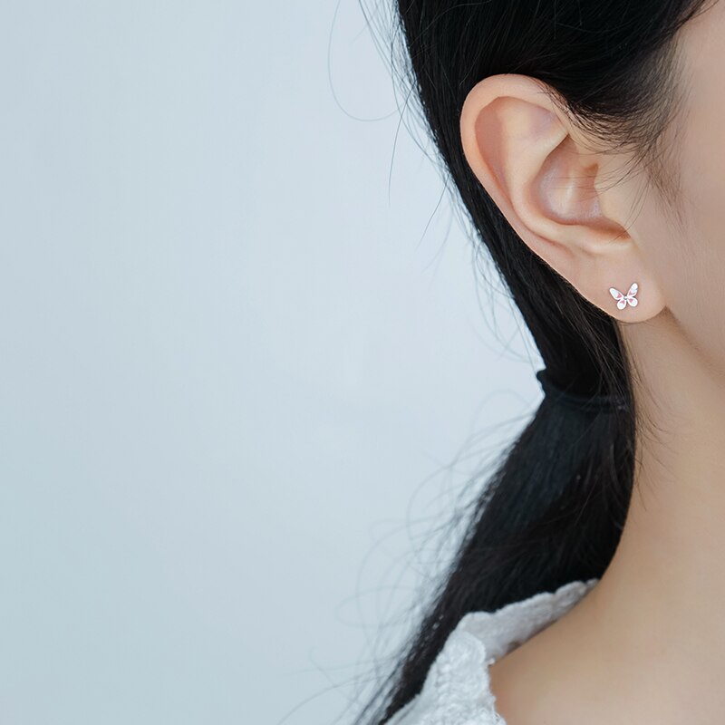 Sterling Silver Butterfly Earrings Studs Sterling Silver Butterfly Earrings Studs
