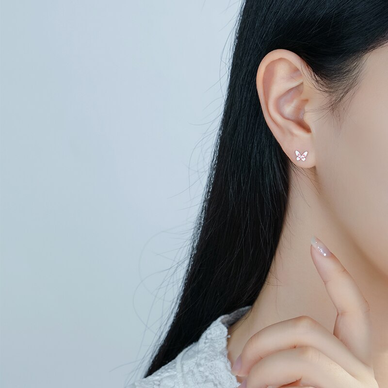 Sterling Silver Butterfly Earrings Studs Sterling Silver Butterfly Earrings Studs