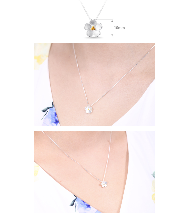 Sterling Silver Cherry Blossom Necklace Sterling Silver Cherry Blossom Necklace